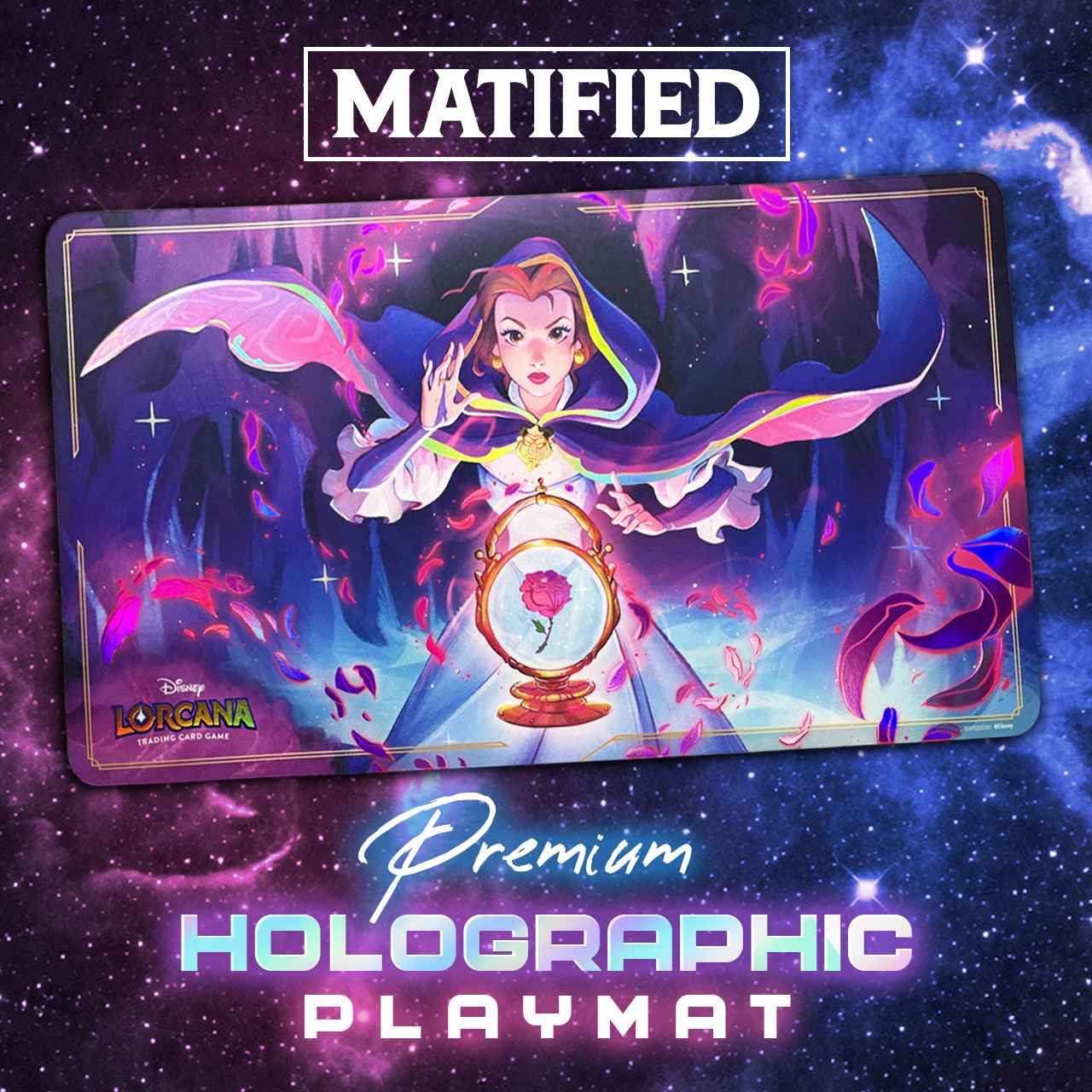 Foil "Disney Lorcana: Belle" Playmat - Matified: Premium Custom Playmats