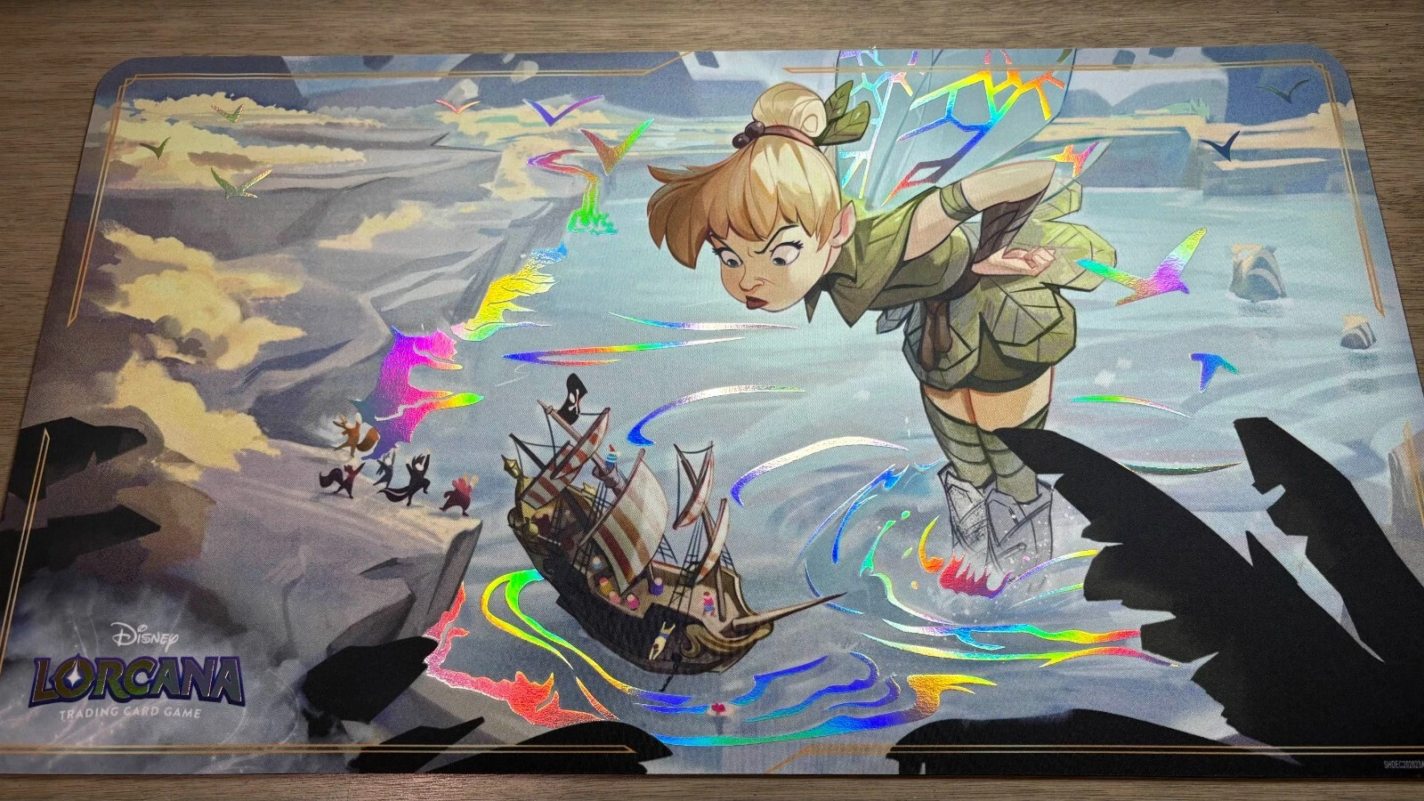 Tinkerbell Disney Lorcana playmat with custom foil accenting