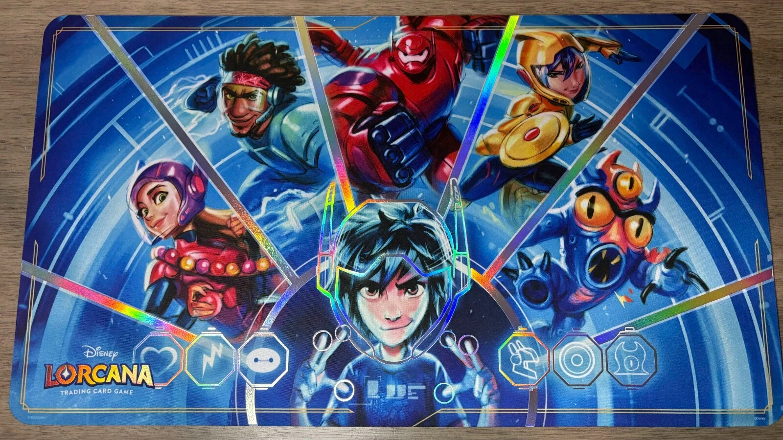 Big Hero 6 Immortals Disney Lorcana playmat with custom foil accenting