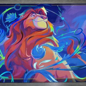 Mufasa Disney Lorcana playmat with custom foil accenting