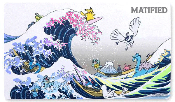 custom-foiled-pokemon-tcg-great-wave-pikachu-friends-playmat