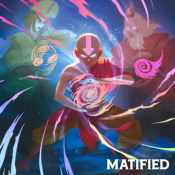 Foil "MTG - Avatar: The Last Airbender - Descendants Path" Aang Playmat