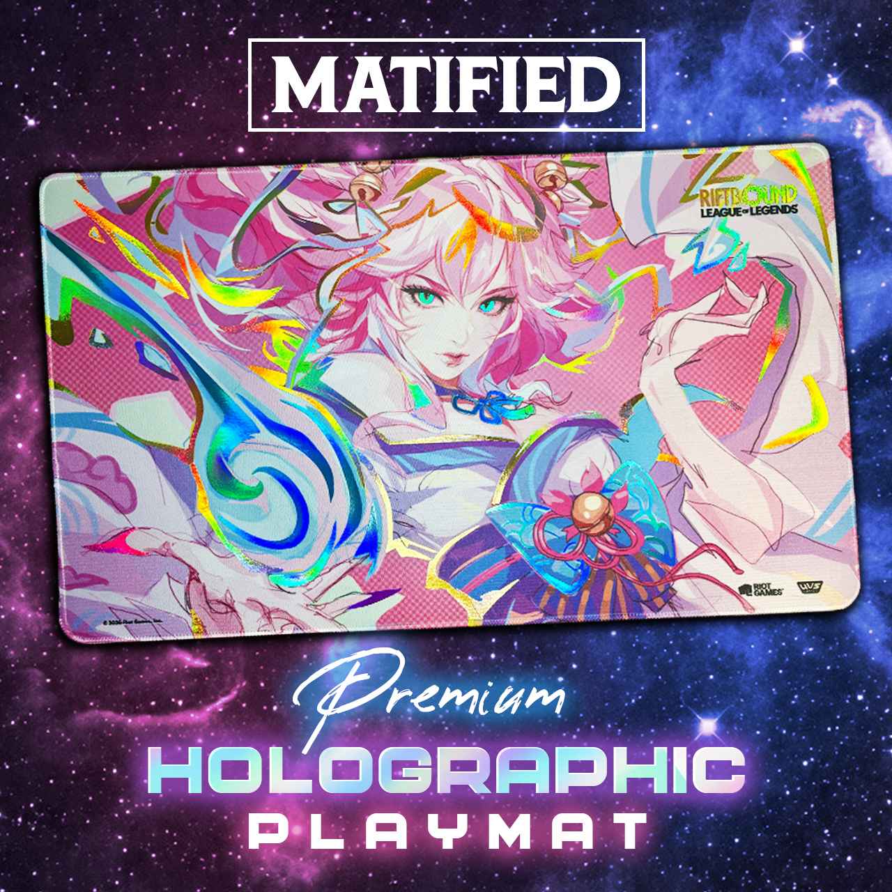 Foil “Riftbound: League Of Legends – Spiritforged – Ahri Inquisitive” Playmat