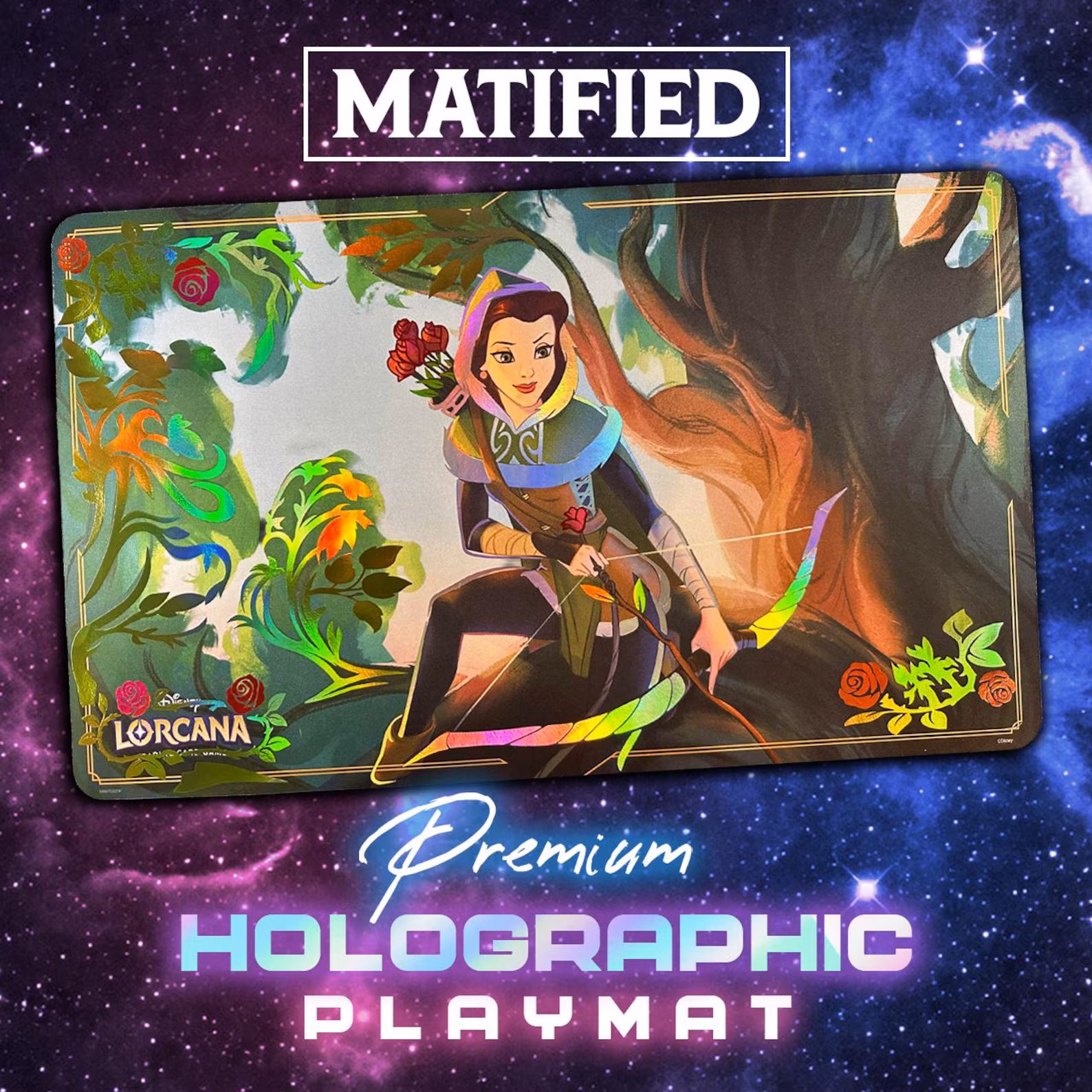 Foil "Disney Lorcana: Belle Hidden Archer" Playmat