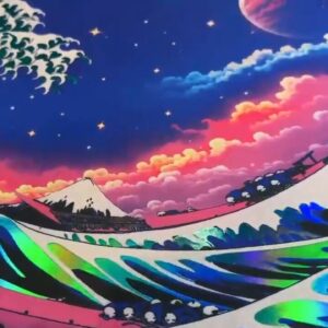custom-print-foiled-neon-cosmic-great-wave-playmat-video