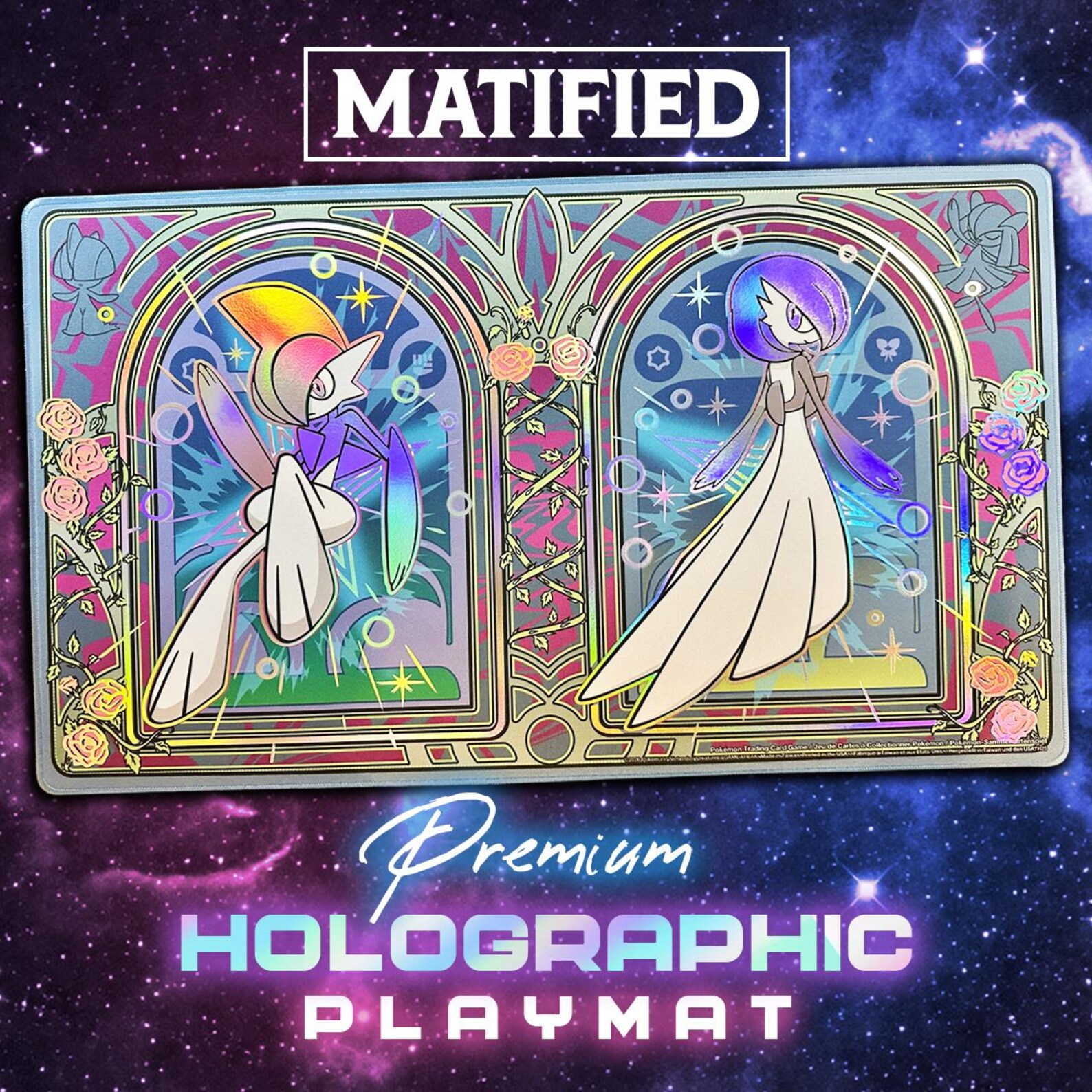 海外ポケセン限定 プレイマット Gardevoir & Gallade Foil 
